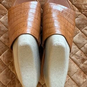 Fitflop Brown Mules with Croc-Embossed Texture
